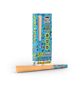 Empaque Tre House Papers Pre-Rolled Cones 50 pk con conos pre-enrollados de papel natural listos para rellenar
