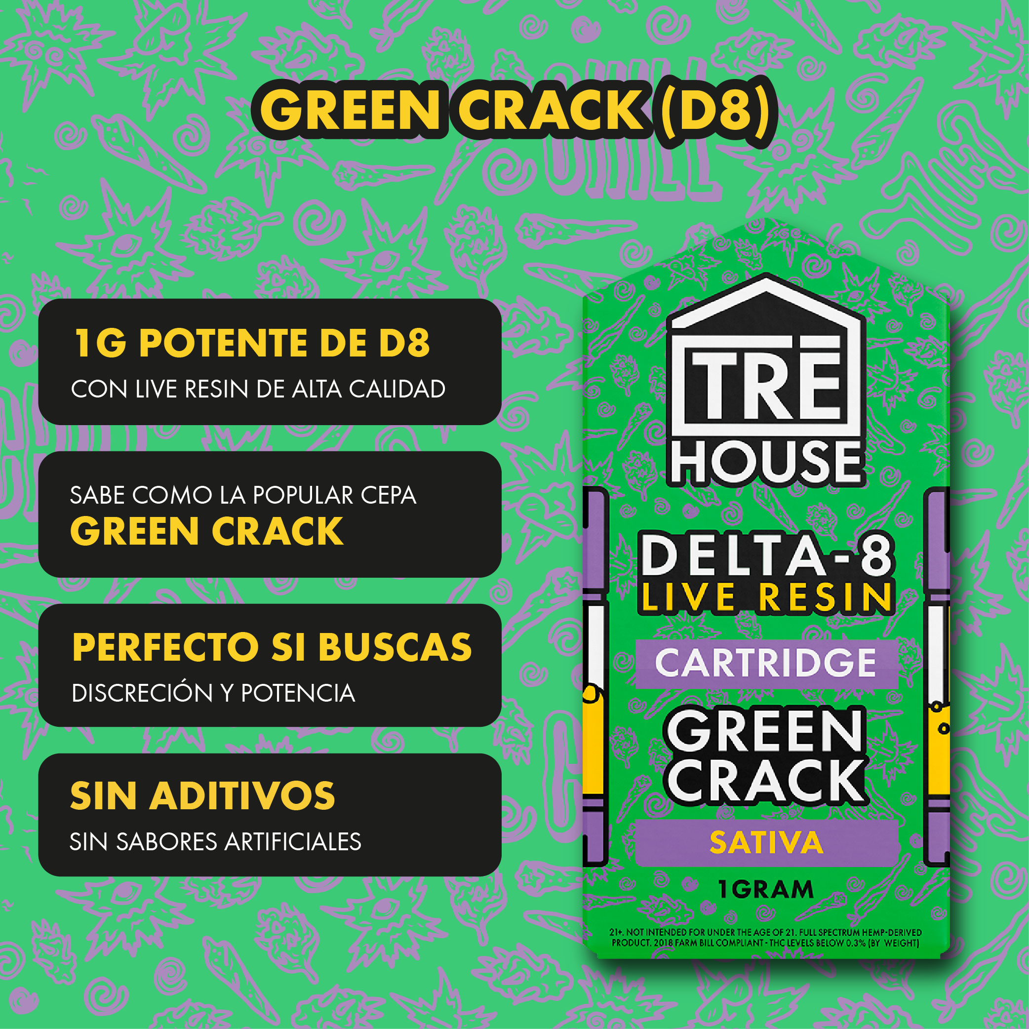 Tre house delta 8 green crack , sin aditivos