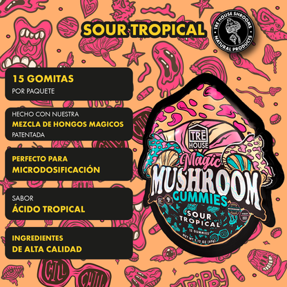 Tre House Gummies Magic Mushrooms Sour Tropical